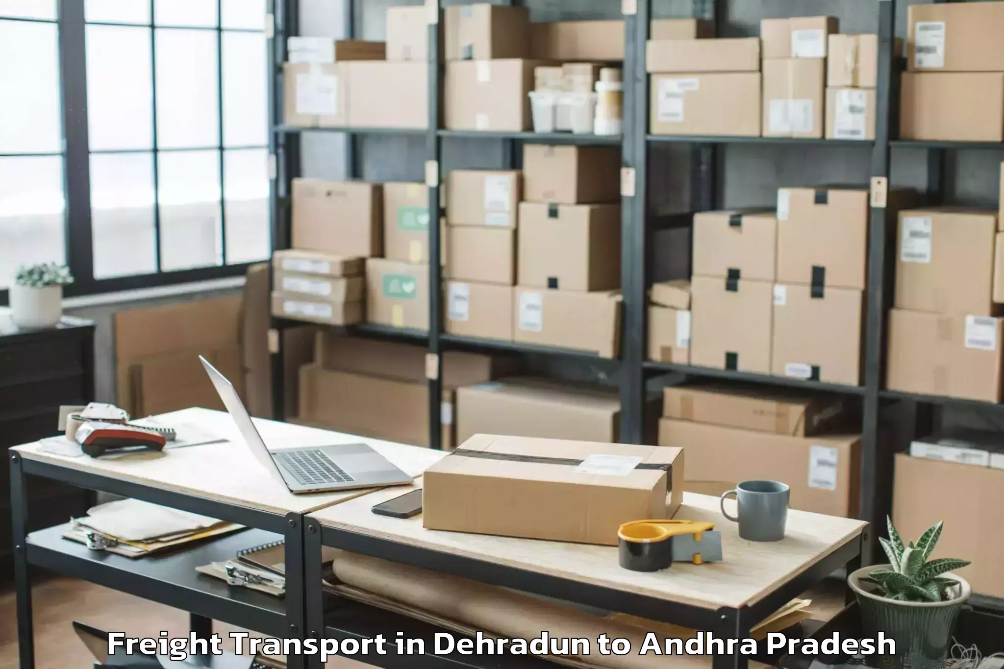 Easy Dehradun to Yelamanchili Freight Transport Booking